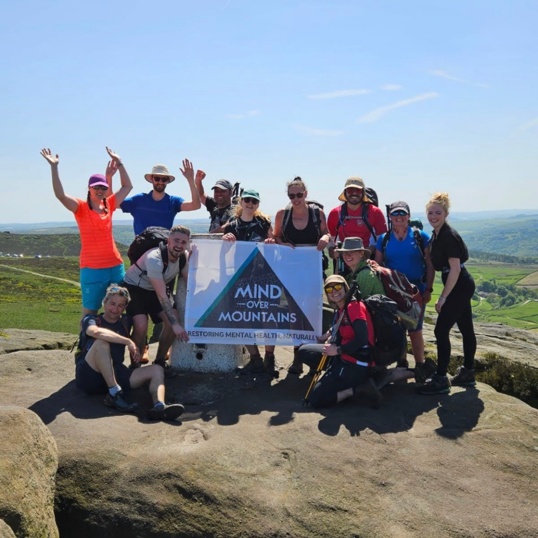 group of hikers fundraising for mental health charity Mind Over Mountains