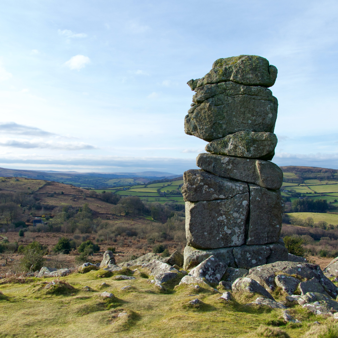 granite tor on Dartmoor during wellbeing retreat wtih Mind Over Mountains