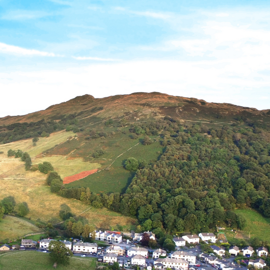 aerial view of ambleside town centre