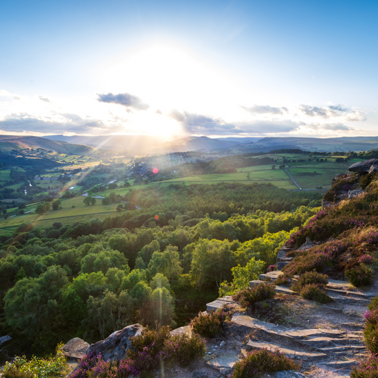 View from the top of a mountain in the peak district