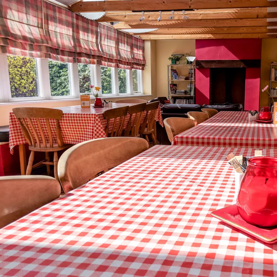 view of eating area at YHA Helmsley in Yorkshire