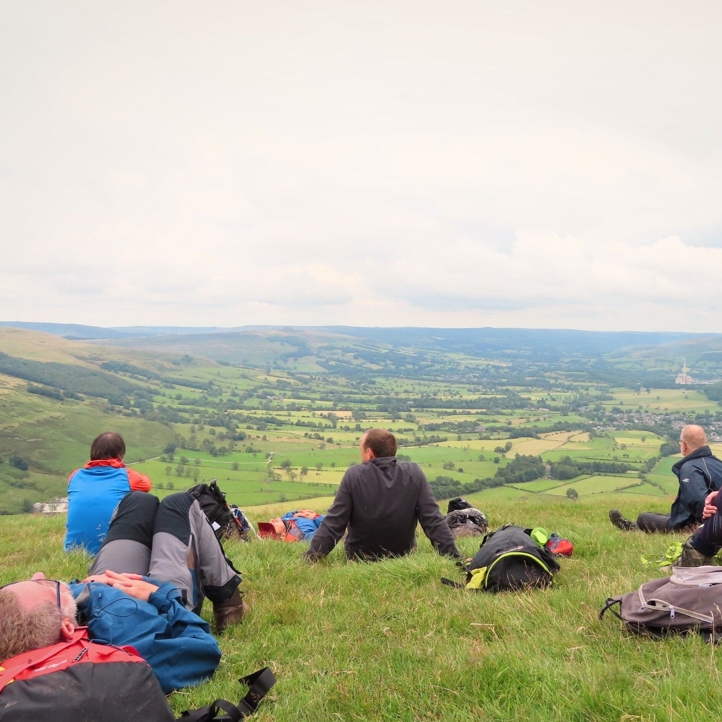 group of hikes looking at view - mindfulness in nature